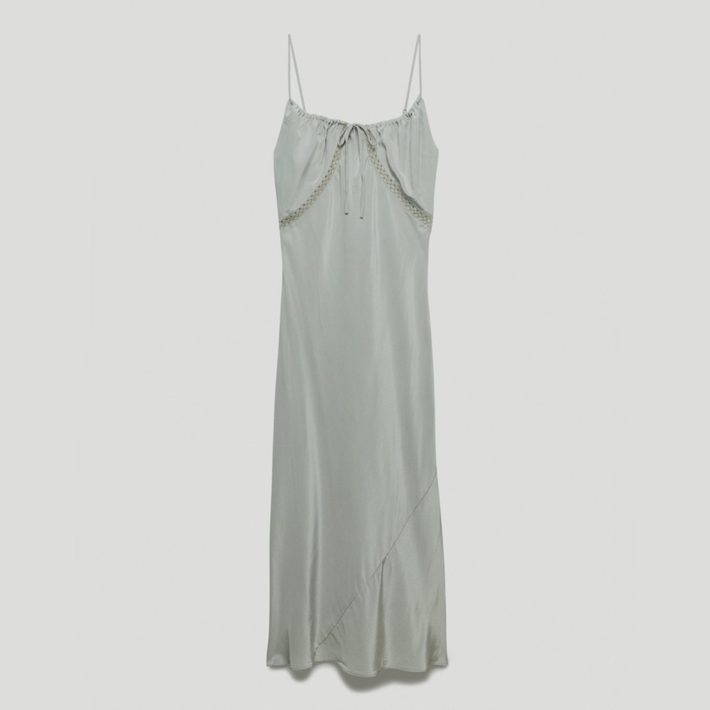 Wilfred (Aritzia) Gray Slip dress 100% silk